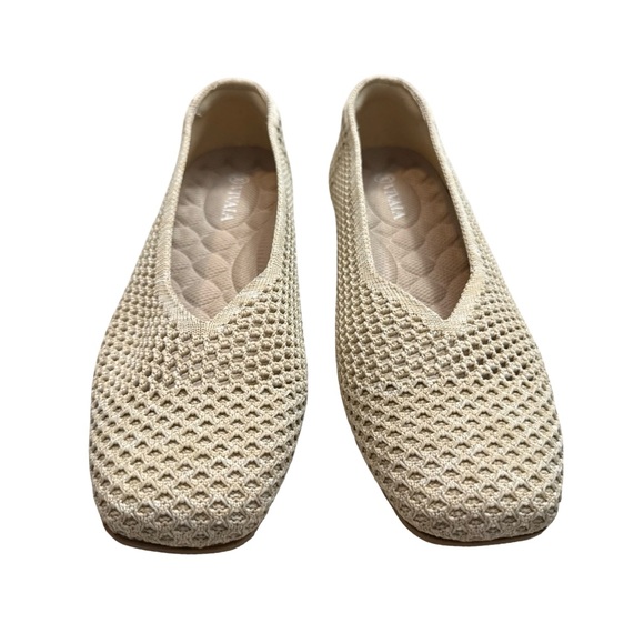 Vivaia Margot Walker Mesh Ballet Square Toe Flats V-Cut Almond Weave Size 37.5 - Picture 4 of 15
